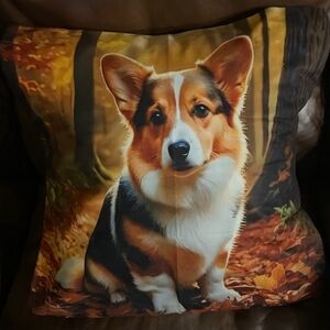 Corgi Dog Print Pillow - Multicolor